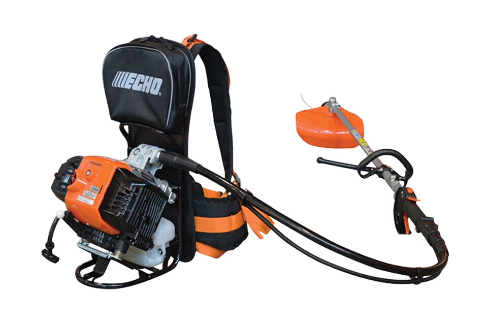 Tagliabordi a zaino Echo arancione e nero.