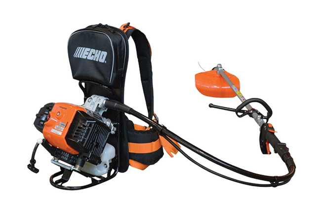 Tagliabordi a zaino Echo arancione e nero.