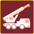 A white truck with a crane attached to the back of it.