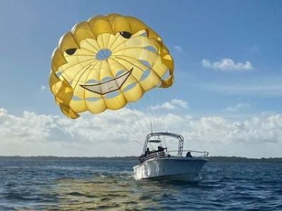 Parasailing over Lake Michigan