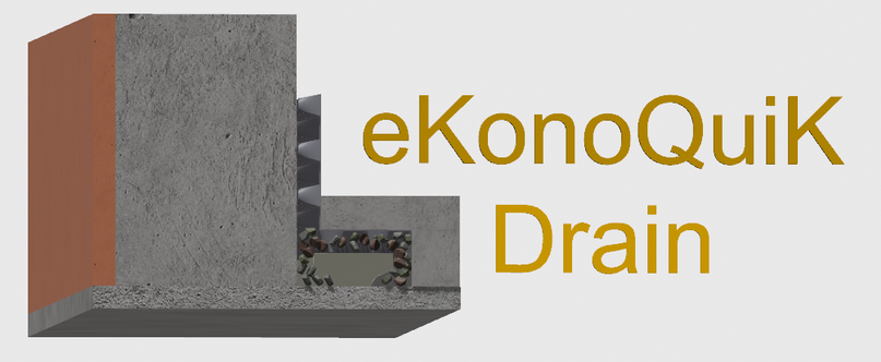Diagram of a concrete drain system with the words 