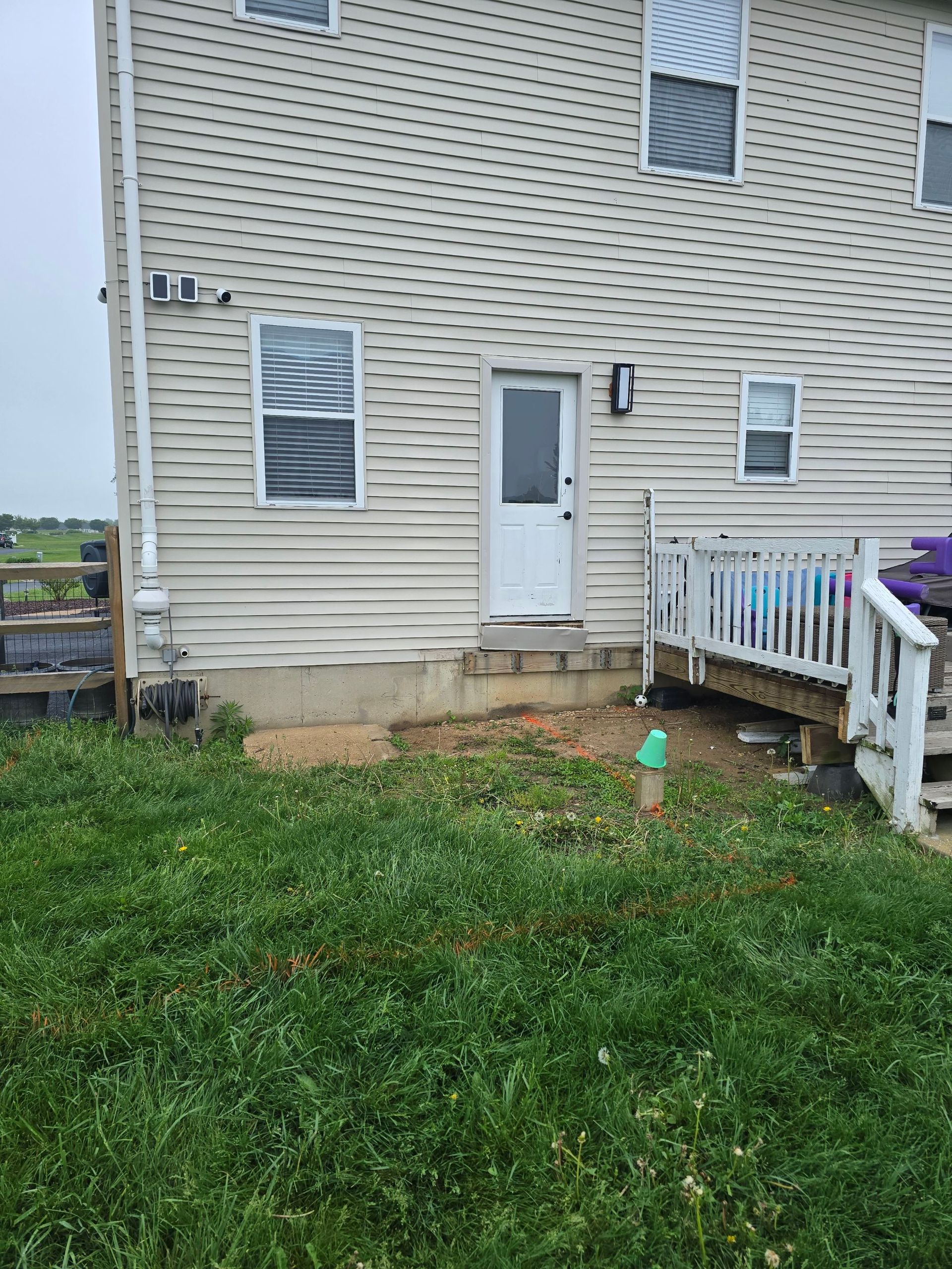 Custom Walkout Basement Egress Door With Steps - Before