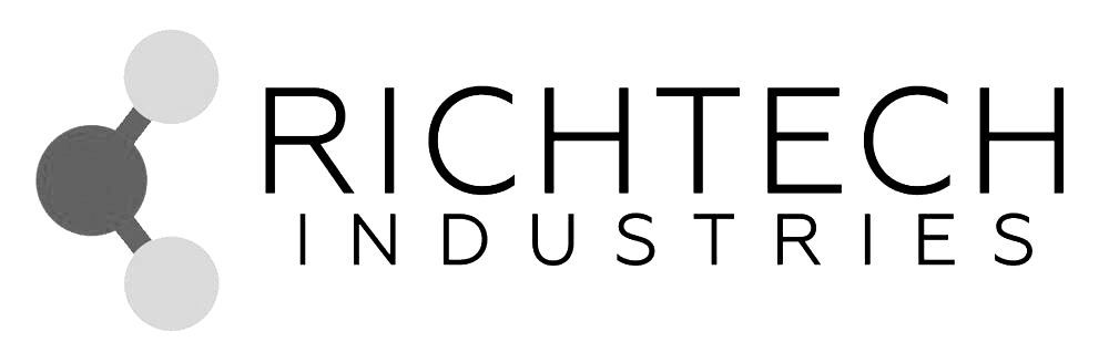 Logo for Richtech Industries: Molecule graphic next to text.