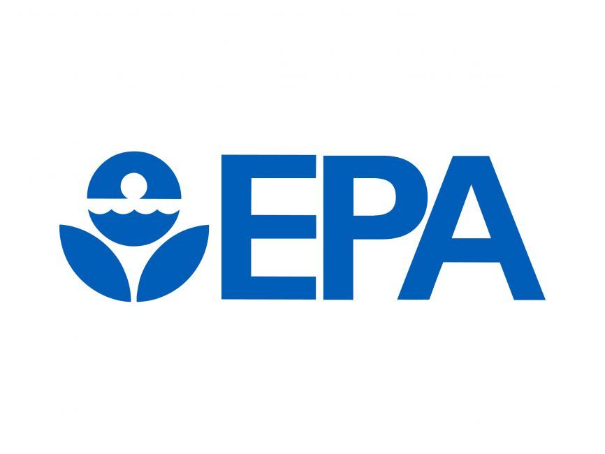 Blue EPA logo with emblem of water and person.