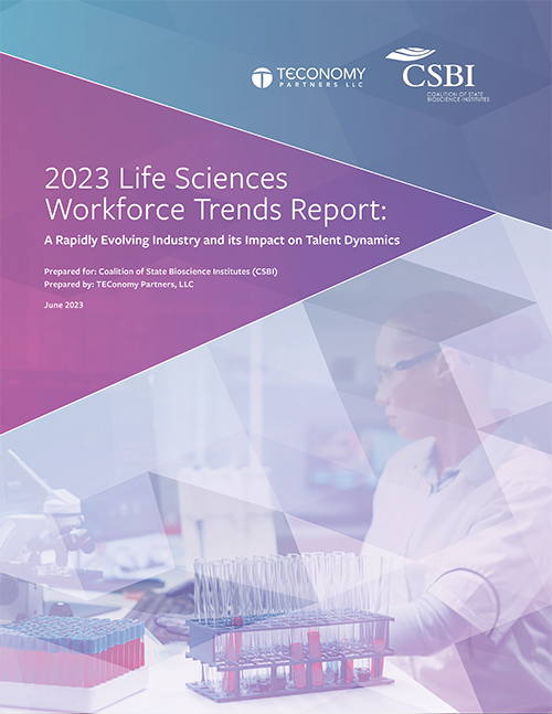 Cover of CSBI 2023 Life Sciences Workforce Trends Report