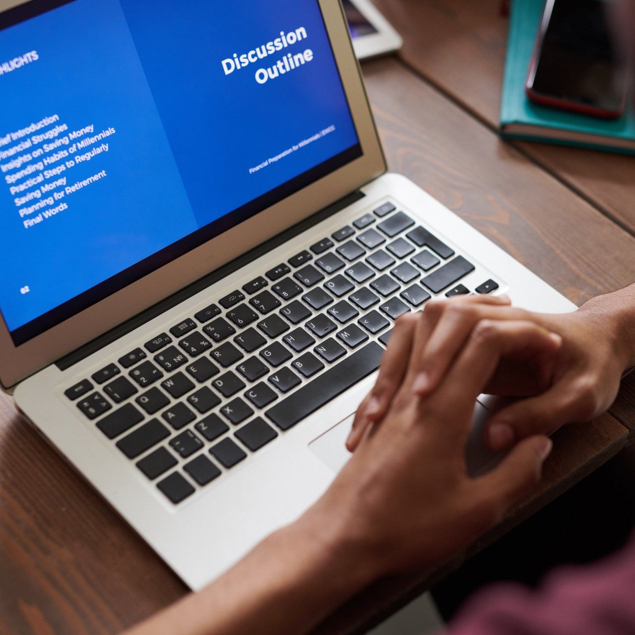 Person using a laptop