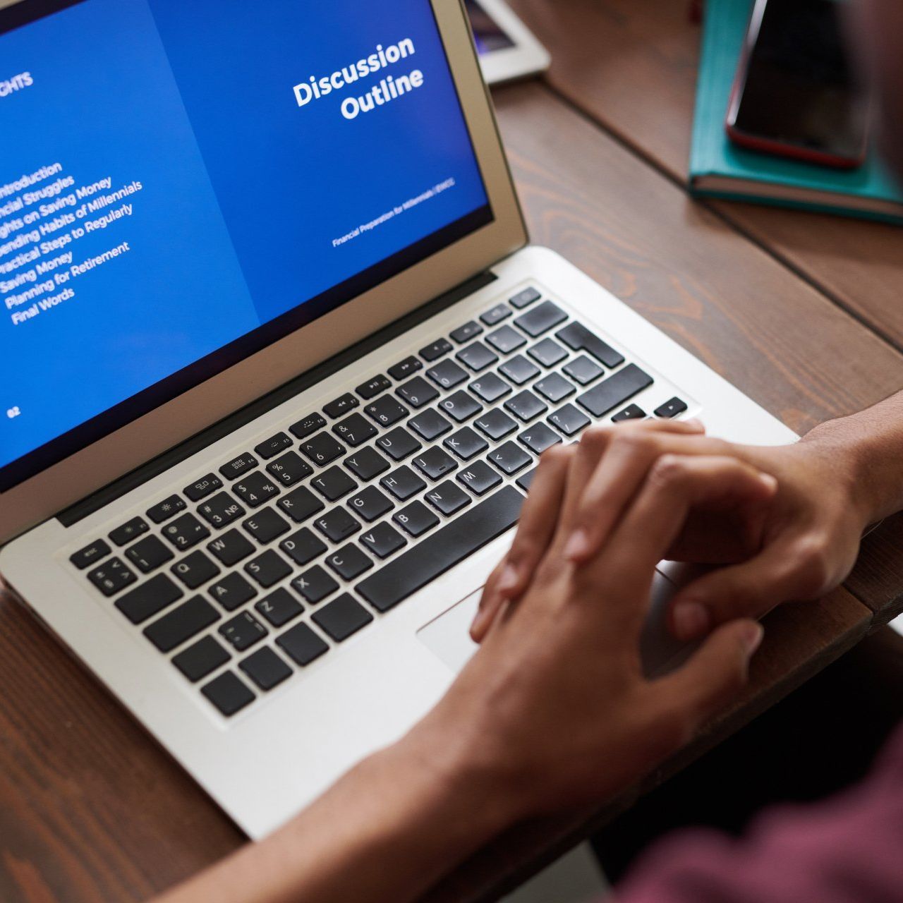 Person using a laptop