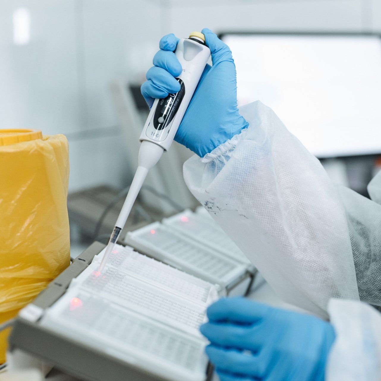 Person using lab equipment