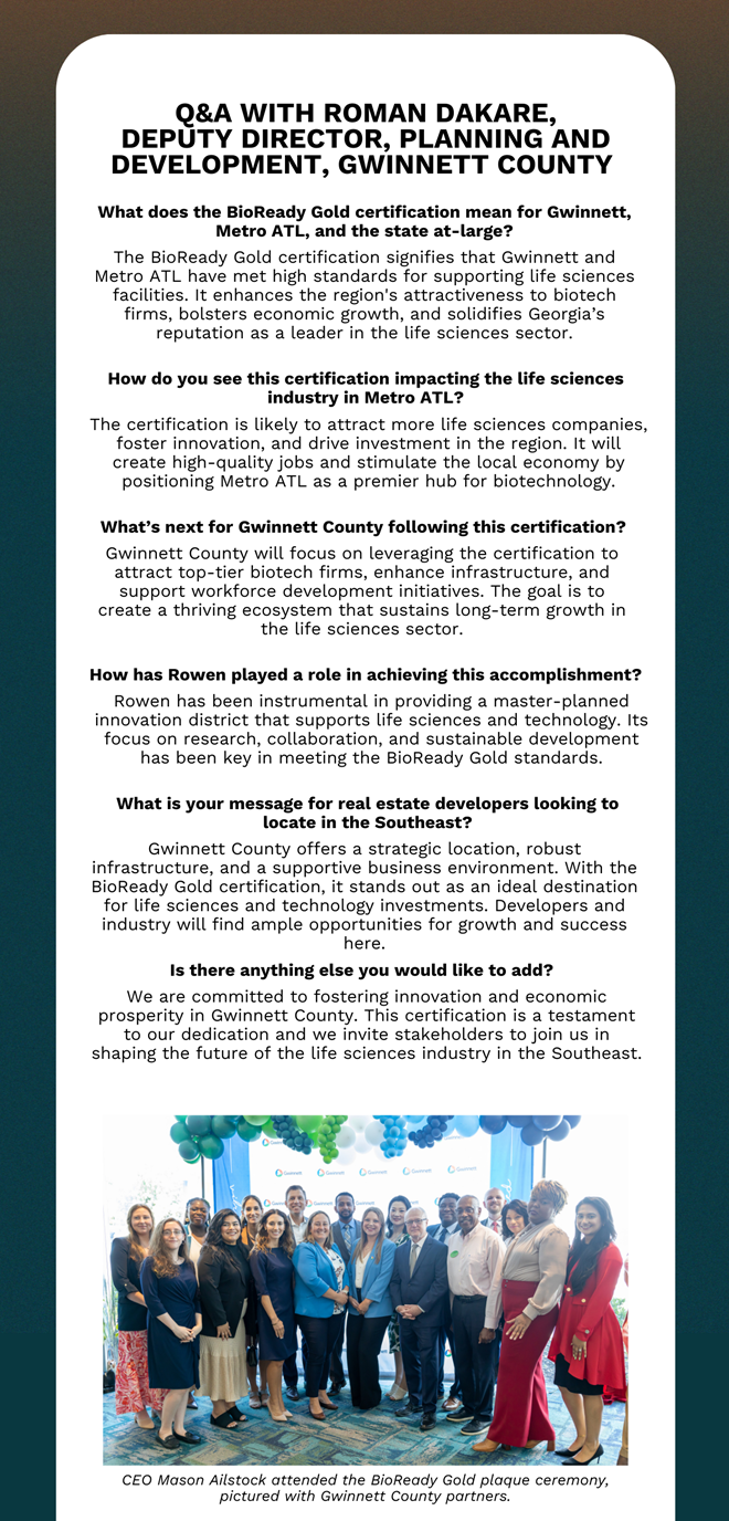 Rowen Foundation - Gwinnett is BioReady Gold Certified