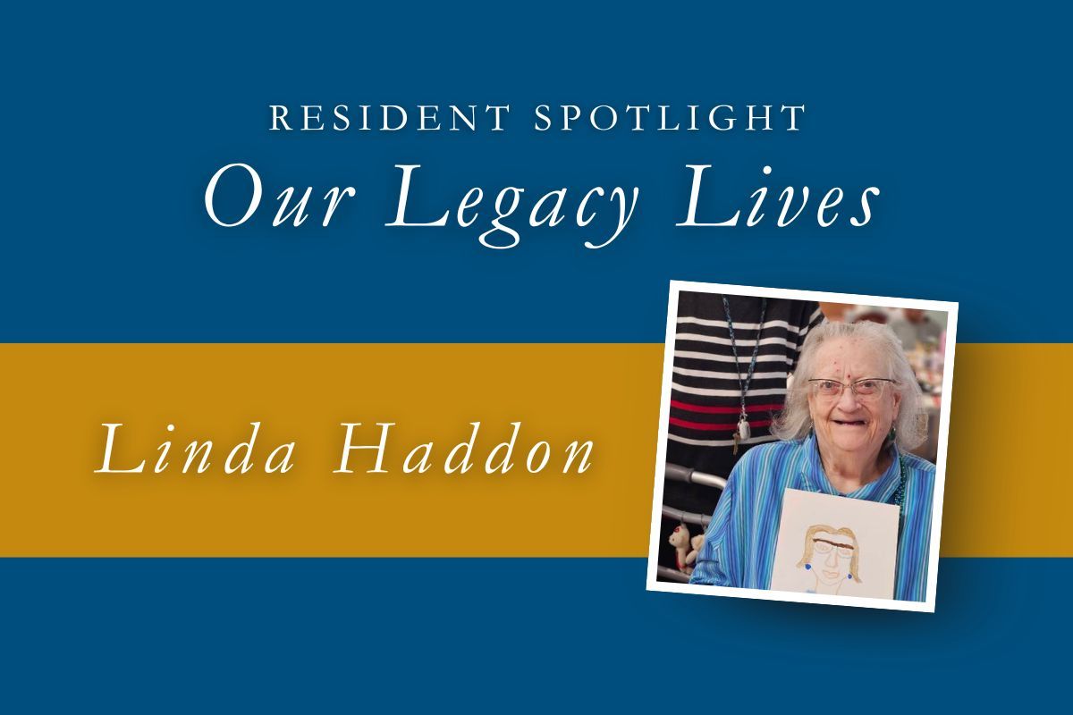 Resident spotlight graphic: Linda Haddon with 