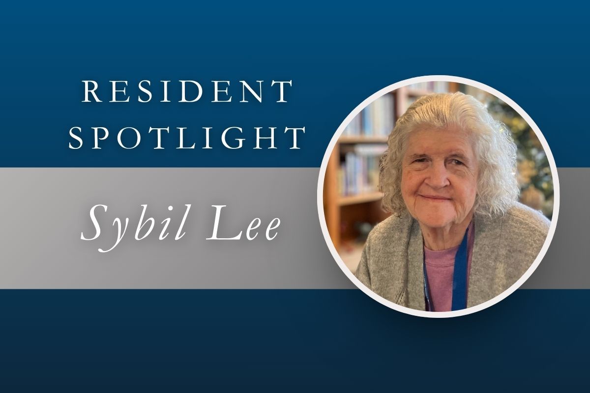 Resident Spotlight graphic: Sybil Lee's photo in a white circle; text 