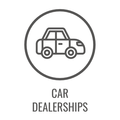 Car icon inside a circle with 