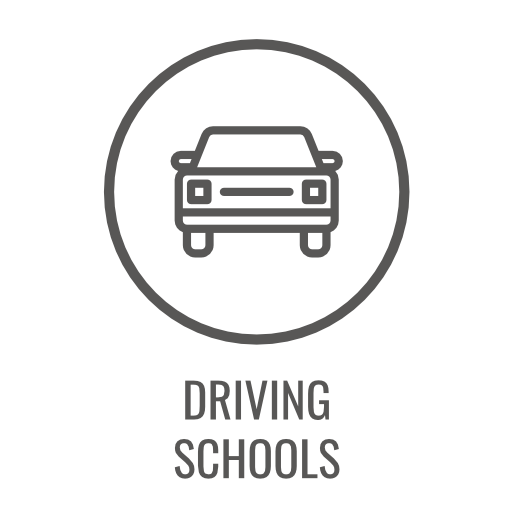 Icon of a car inside a circle, labeled 