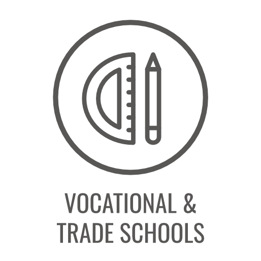 Icon of a protractor and pencil in a circle, text reads 