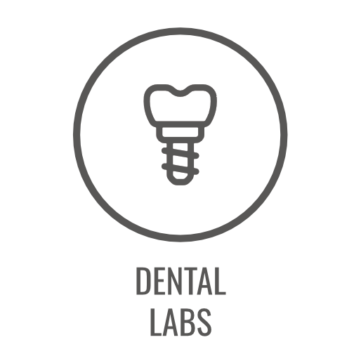 Dental labs icon with a tooth implant illustration.