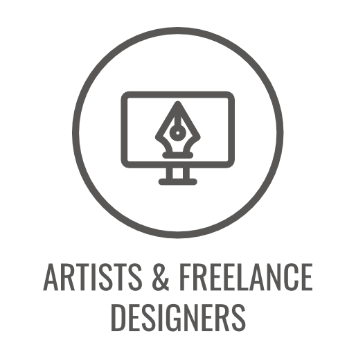 Icon of a computer screen with a pen tool inside, labeled 