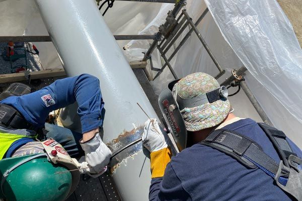 Two Welder Working on Big Pipe — Joplin, MO — Darbys Welding
