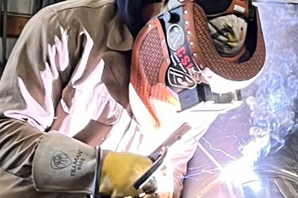 Man Welding on Big Pipe — Joplin, MO — Darbys Welding