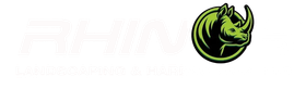 Logo of a green rhinoceros head in a circle, with the word 