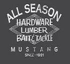 Logo for All Season Hardware, Lumber, Bait & Tackle in Mustang, OK since 1891.