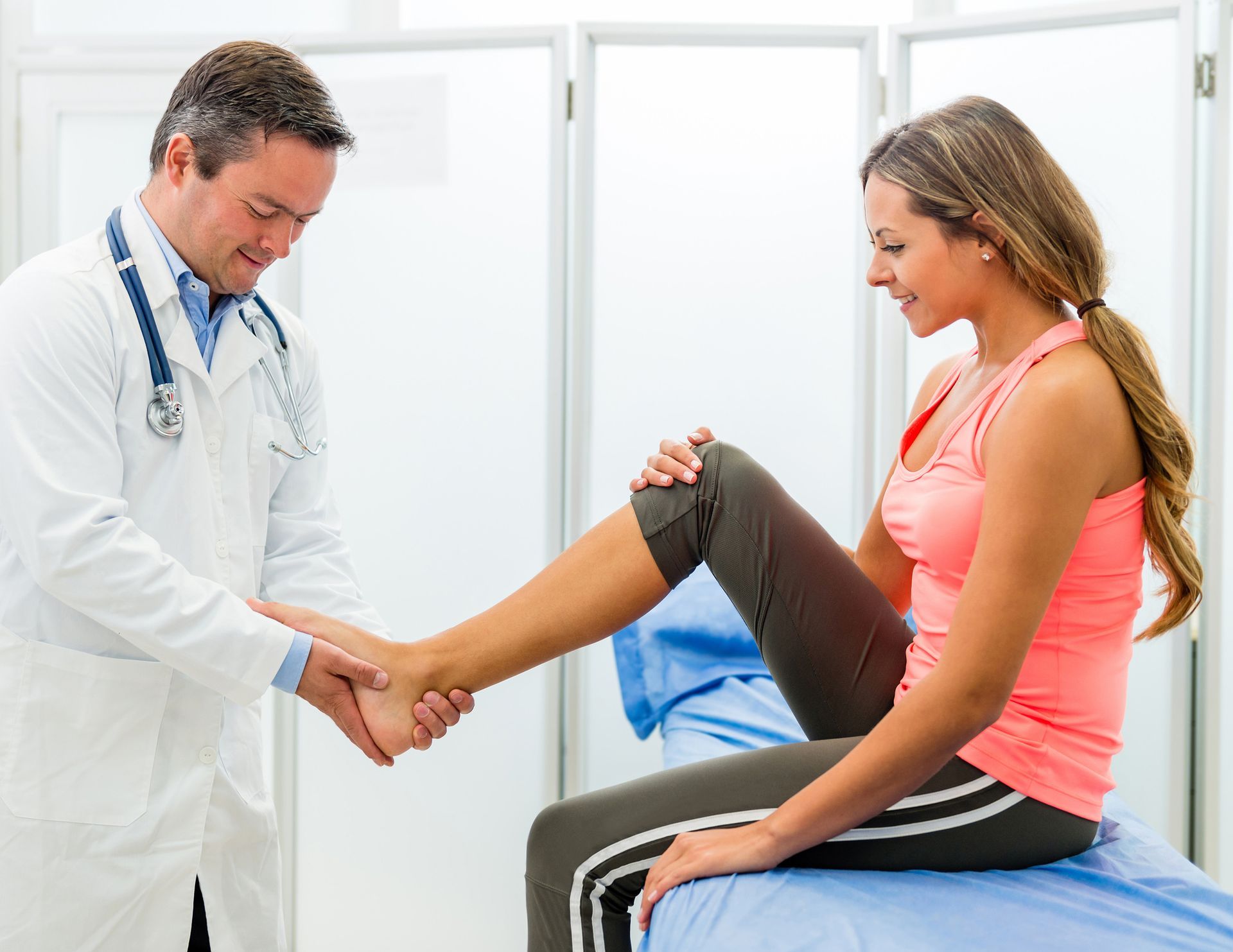 A woman at the doctor.