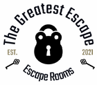 The Greatest Escape AZ logo featuring a stylized key and bold font, symbolizing thrilling escape room adventures in Phoenix.
