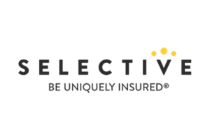 A logo for a company called selective be uniquely insured