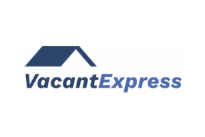 A vacant express logo with a roof on it