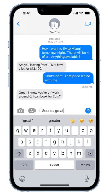 Instant Estimates Through TimeFlys Messaging Service