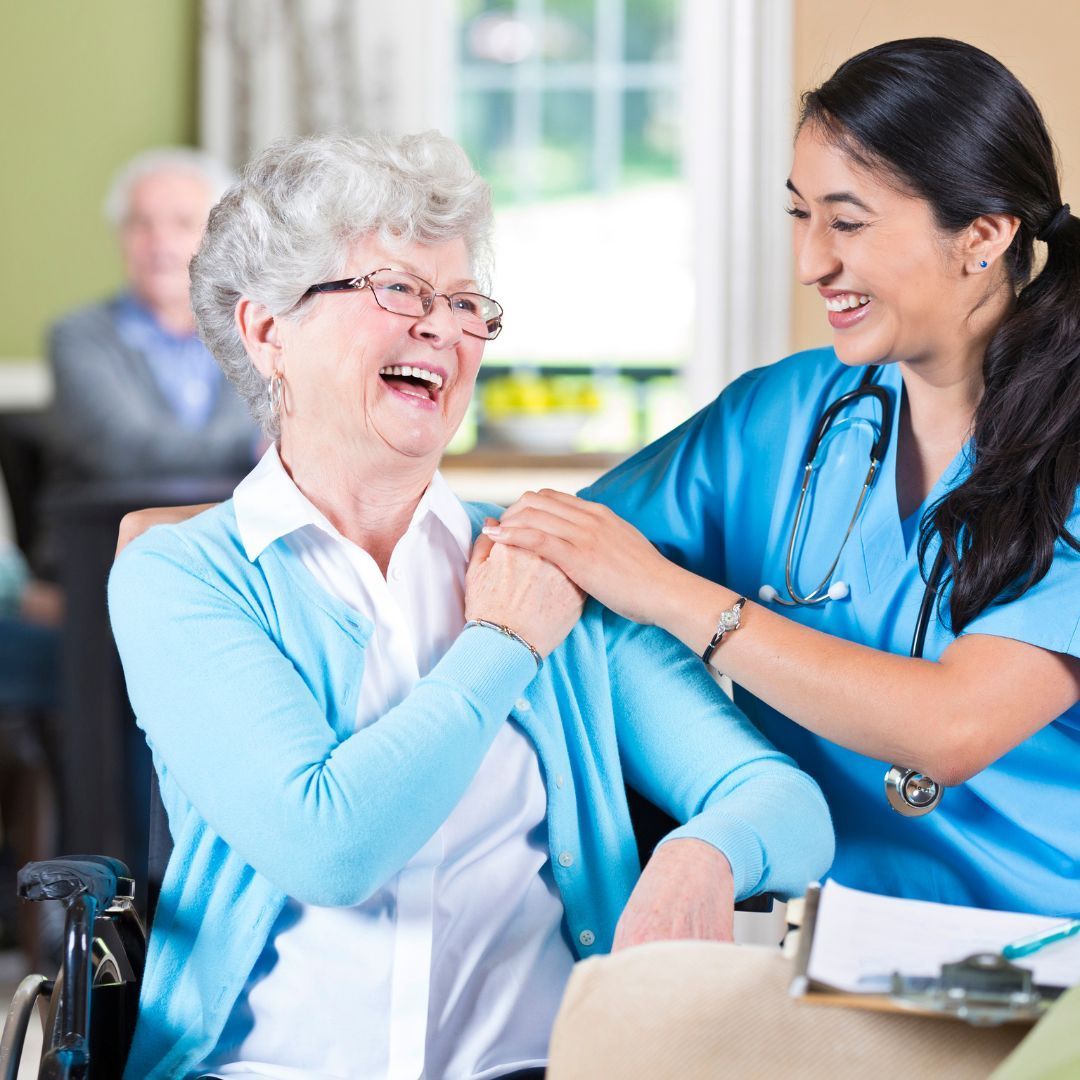 nurse with senior woman