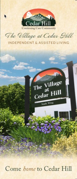 A brochure for the village at cedar hill