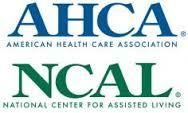 The logo for the american health care association is a national center for assisted living.