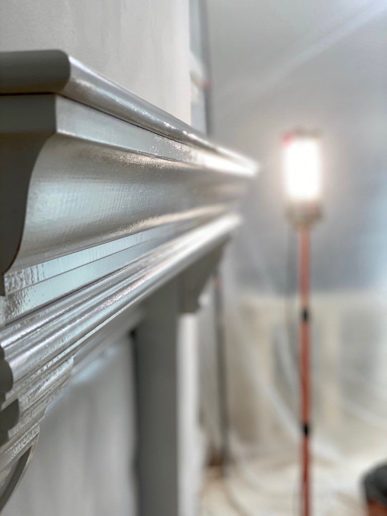 Interior Painting of Fireplace Mantel