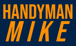 A blue and orange logo for handyman mike
