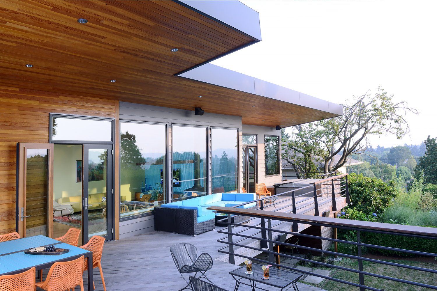 We enlarged the deck for entertaining & extended the new roof structure for protection from the elements.