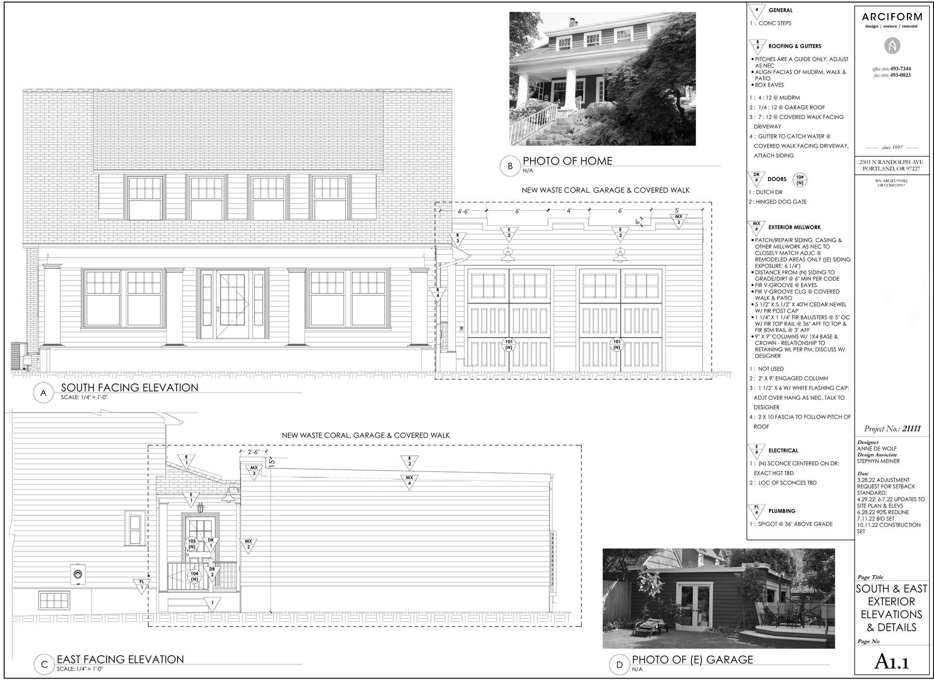 The proportions of the garage in context to the main house kept shifting and changing until we got it just right. 