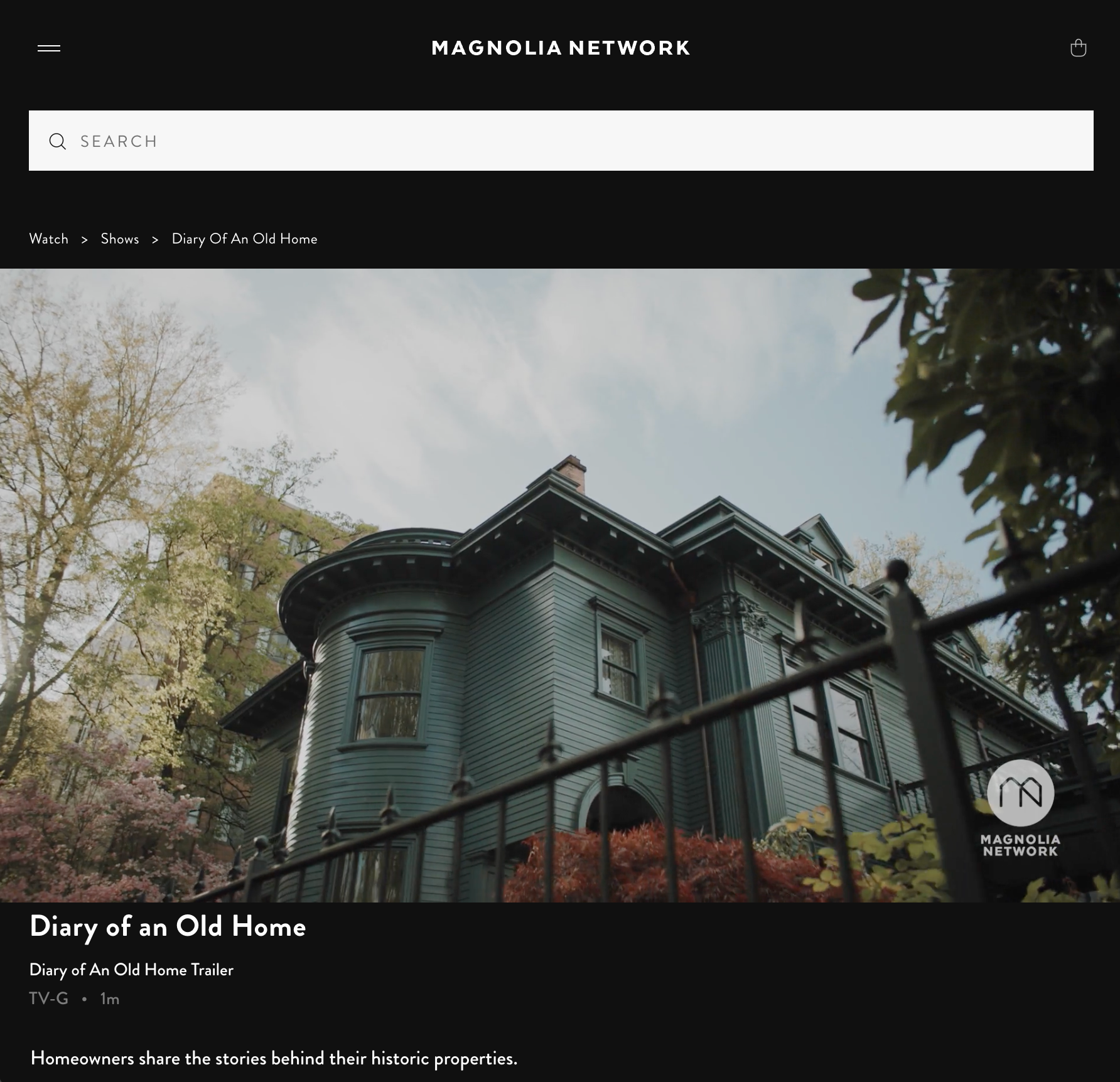 A magnolia network website shows a picture of a house