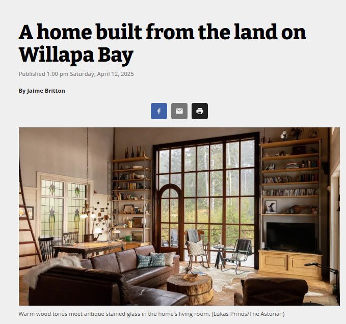 Arciform's Willipa Bay house is featured in Our Coast magazine