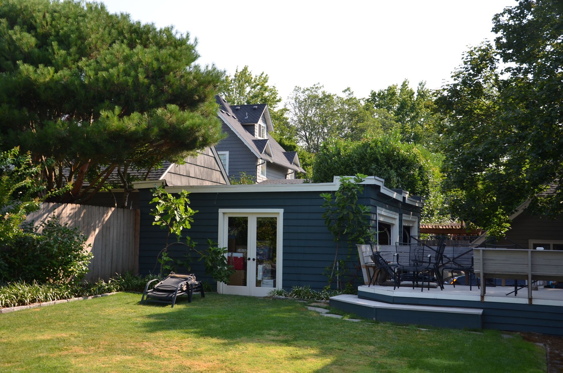 Small, original garage was distant from the house and in poor condition.