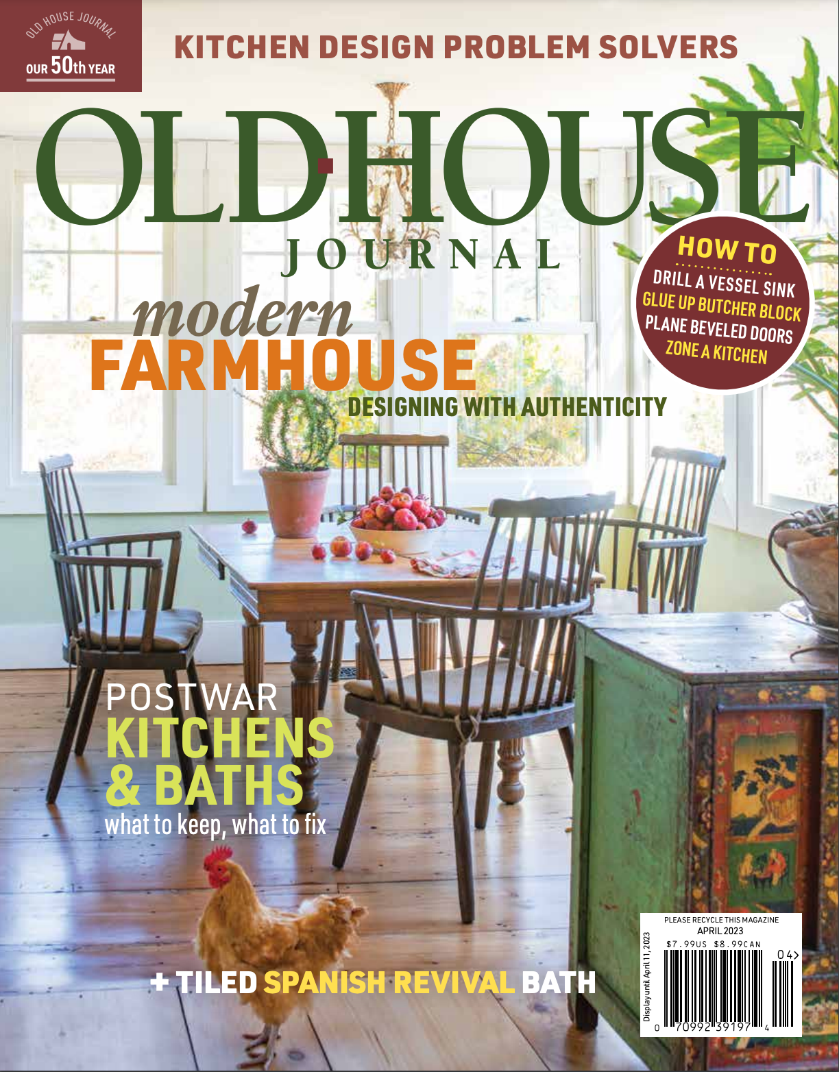 The cover of the old house journal magazine with a chicken on it.