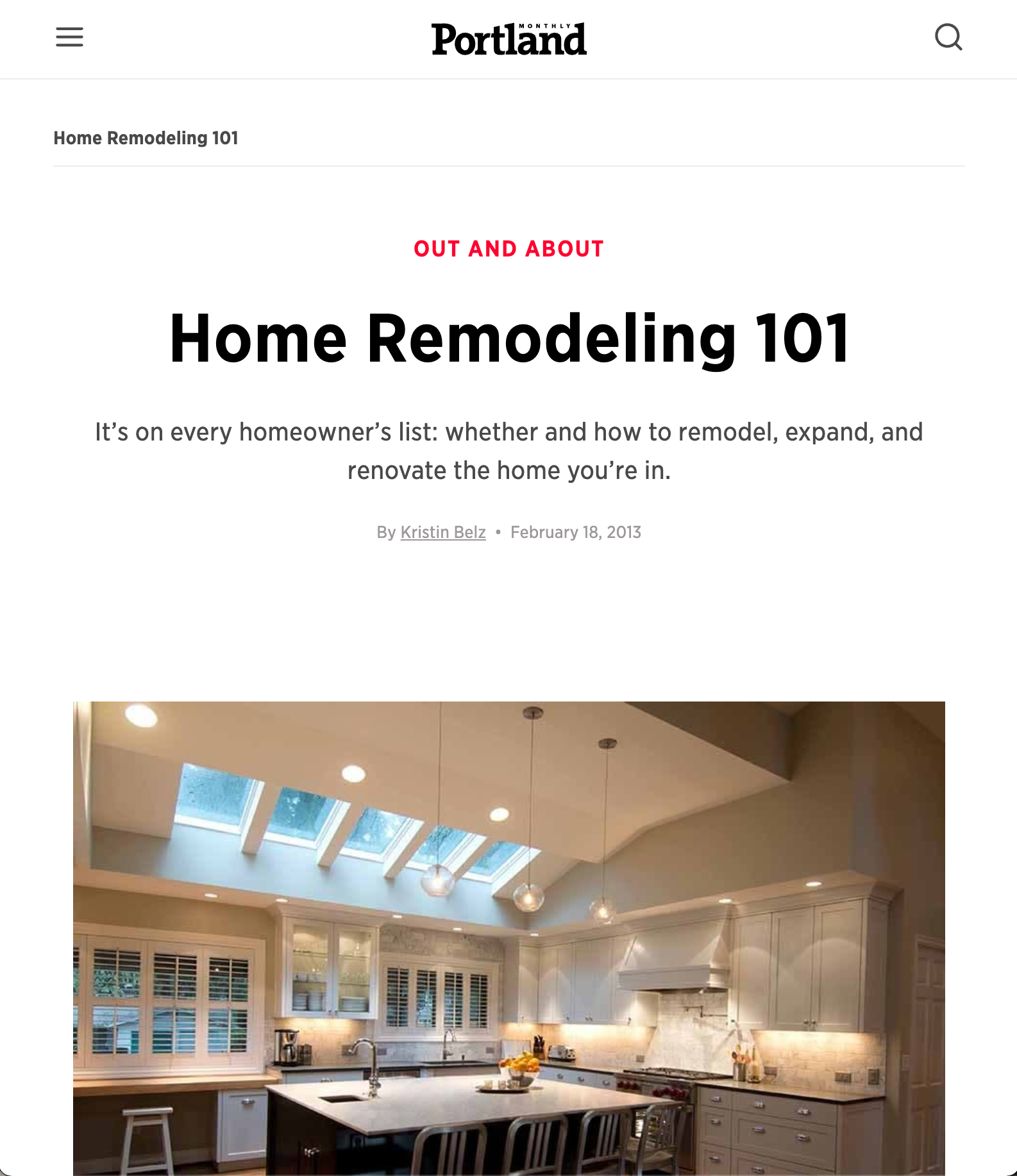 A screenshot of a website titled home remodeling 101.