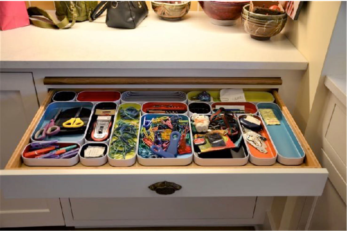 The most organized and colorful junk drawer!