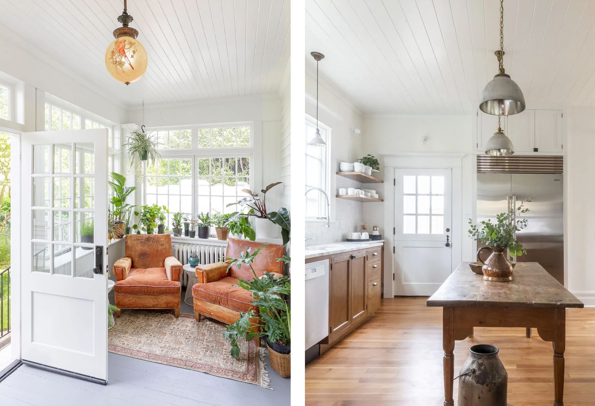 To tie the new kitchen with other spaces in this 1910 Mt. Tabor mansion, Arciform installed a beadboard ceiling similar to that in the sun porch and service entry. 