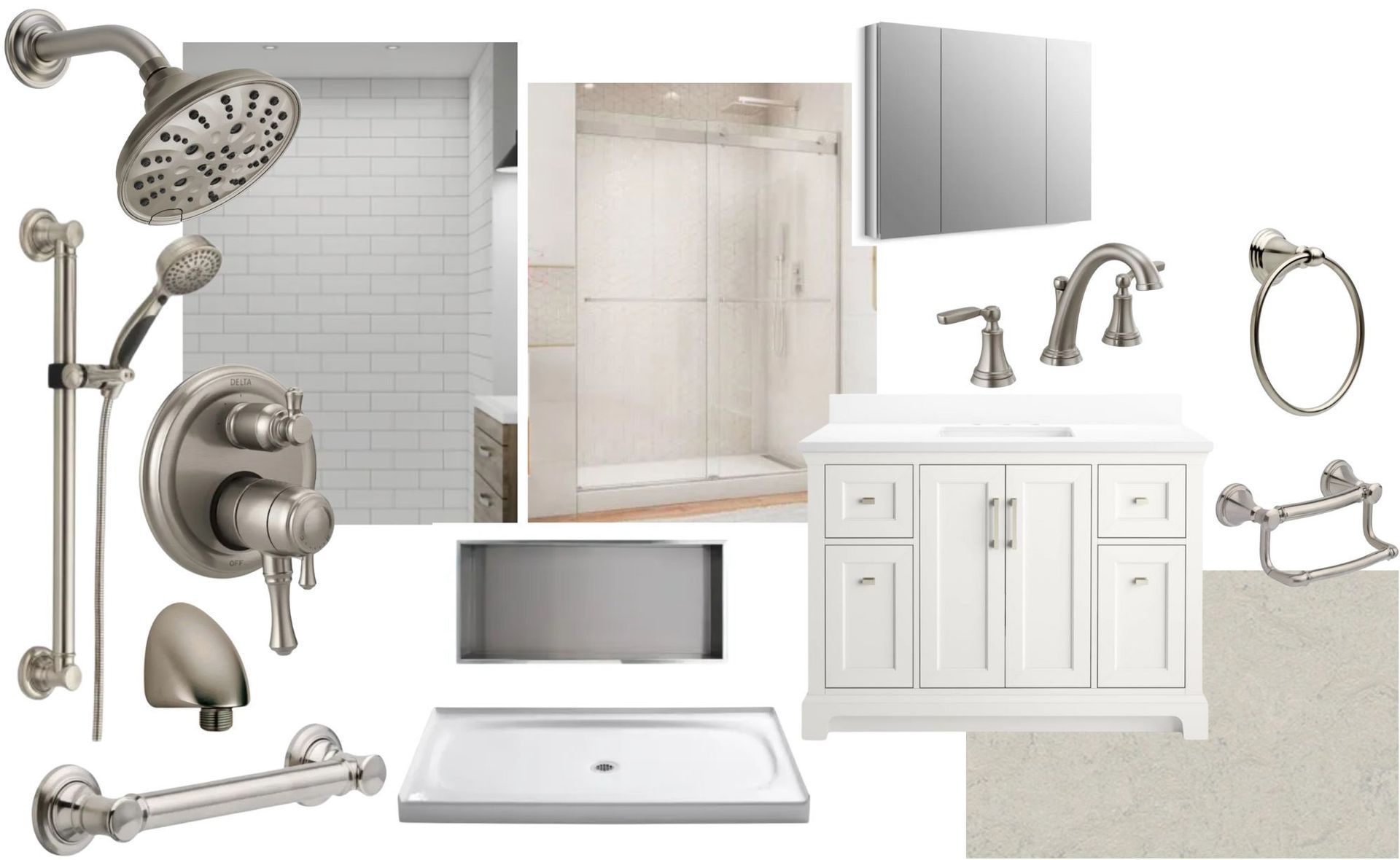 Arciform works closely with the client to selecting the fixtures and finishes that determine the look of their new bath.
