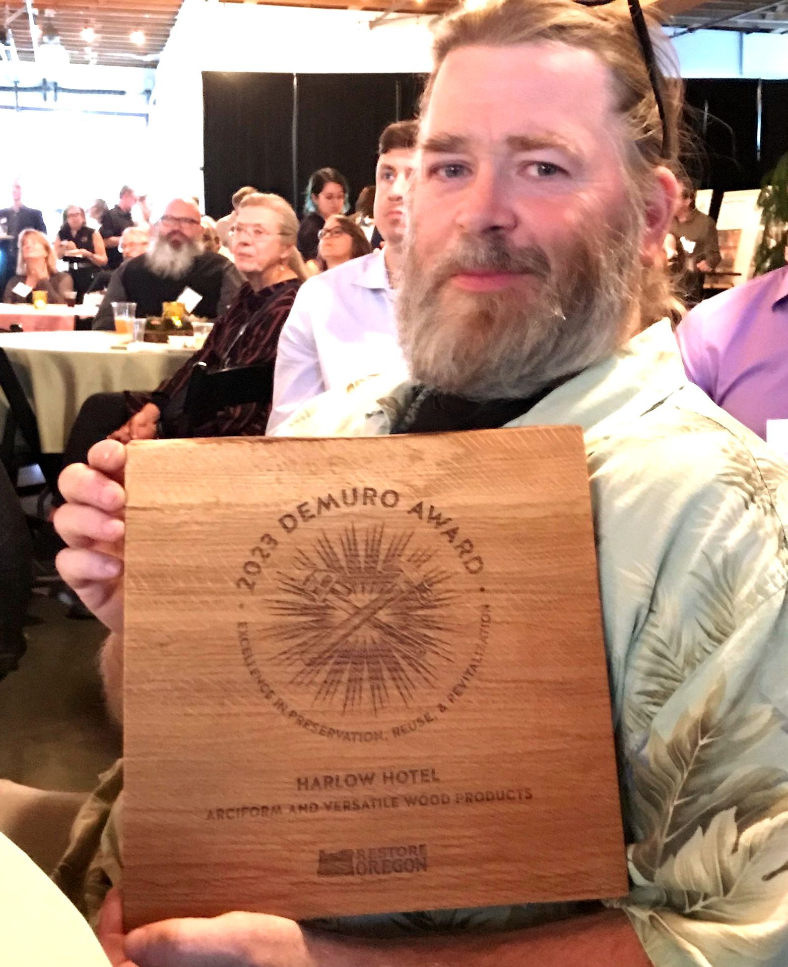 Jamie and the 2023 De Muro Award for the Harlow Hotel