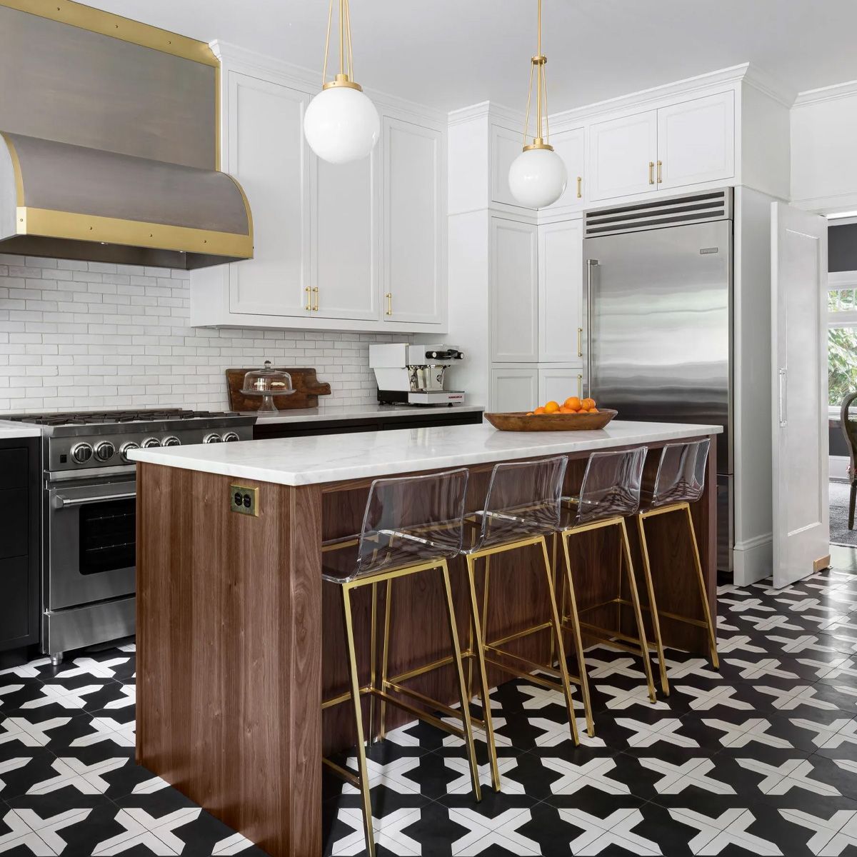 A modern kitchen island is likewise versatile - a place to cook, converse, eat, and entertain, as well as provide much needed storage. In this SW Hills kitchen remodel the island stands out in dark stained walnut. 