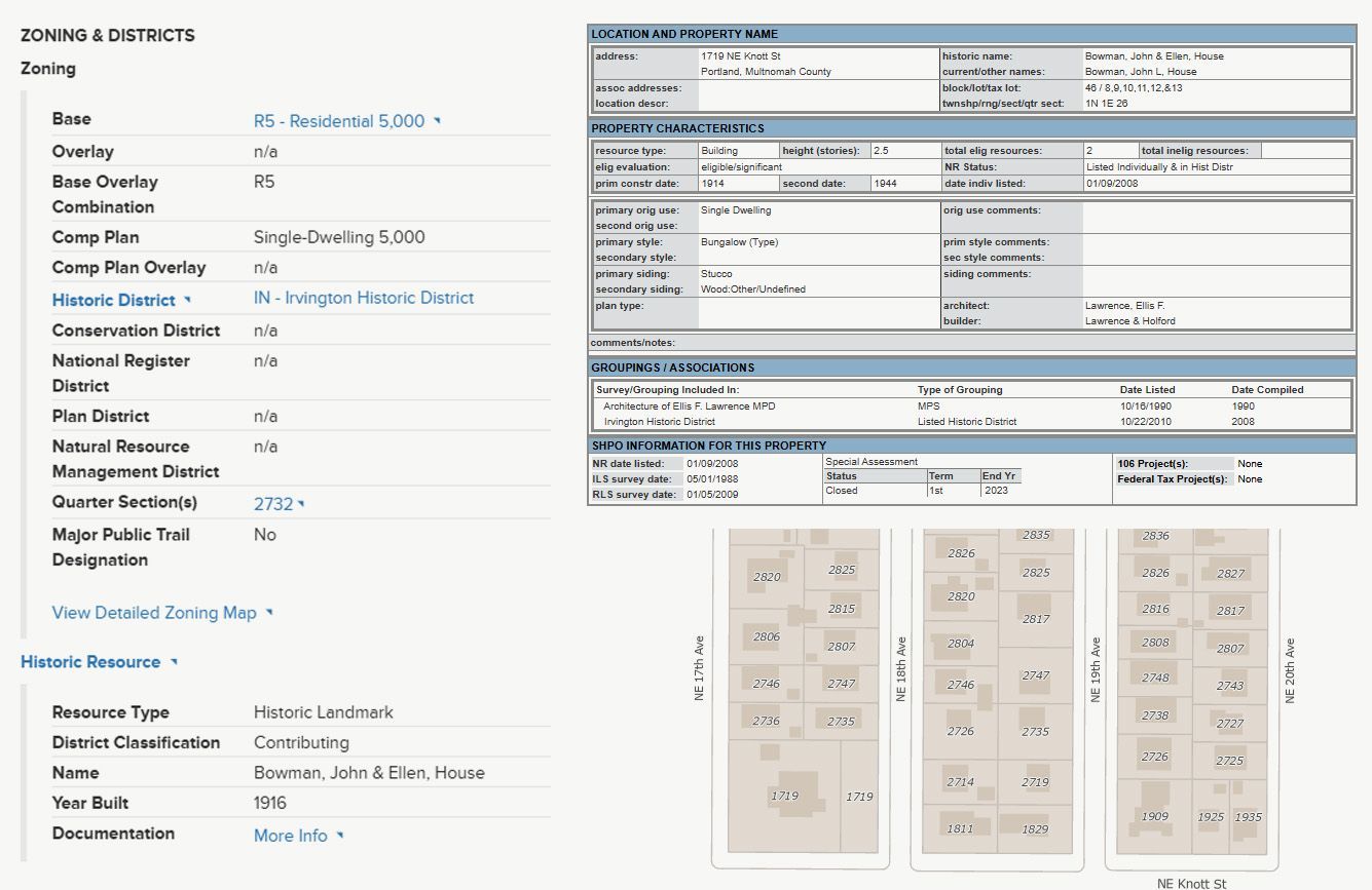 Portland Maps is a great resource for homeowners within the city of Portland to learn more about their historic properties. 