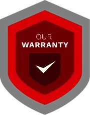 Our Warranty text with checkmark on red shield | Scott's Auto Body