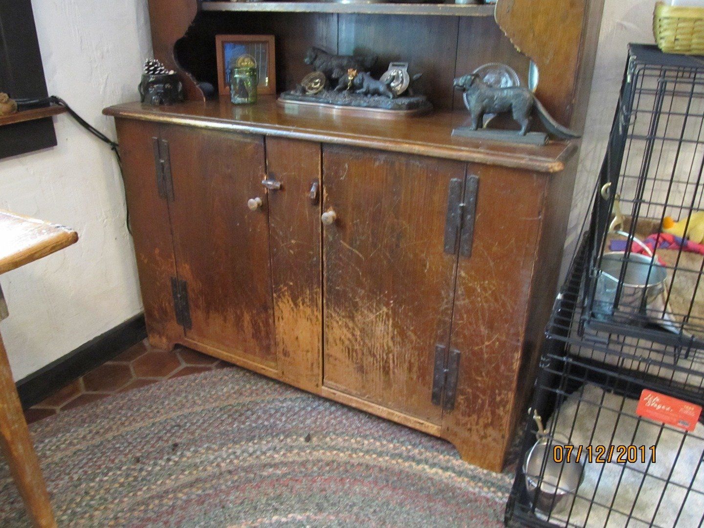 Antique Hutch with Scratches — The Tri-State Area — Carriage House II In-Home Restorations