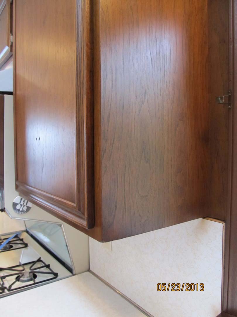 Overhead Walnut Cabinet Refinished — The Tri-State Area — Carriage House II In-Home Restorations